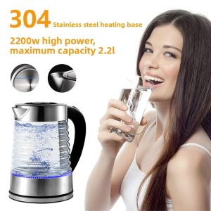 کتری برقی شیشه‌ای Sokany مدل SK-1027 ظرفیت 2.2 لیتر - Image 2