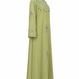 پیراهن مجلسی زنانه سبز کارشده - Image 3
