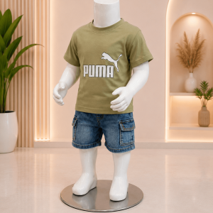 ست تیشرت شلوارک پسرانه طرح پوما مدل جین - Image 4