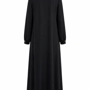 عبای زنانه سیاه گلدوزی طلایی مدل گلدار - Image 4