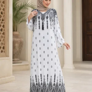 پیراهن زنانه بلند طرح سنتی مدل آزاد - Image 2
