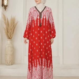 پیراهن زنانه بلند طرح سنتی مدل آزاد - Image 3