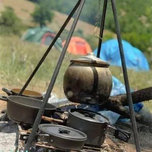 منقل مسافرتی جمع شونده سرخ پوستی همراه با تابه - Image 5